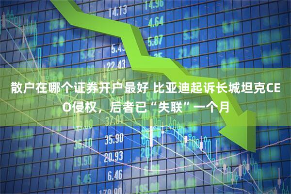 散户在哪个证券开户最好 比亚迪起诉长城坦克CEO侵权，后者已“失联”一个月